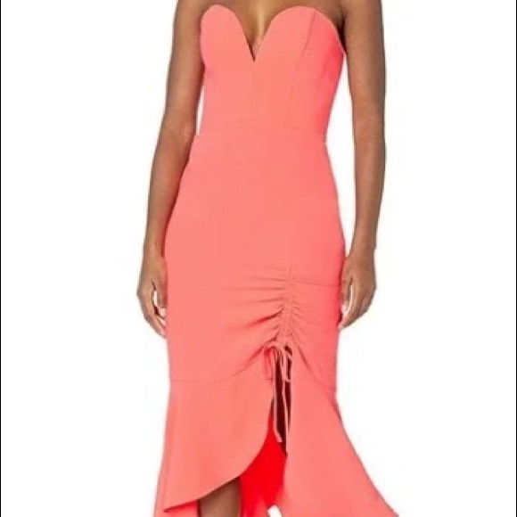 Amanda Uprichard Rayna Strapless Midi Dress - Picture 2 of 7